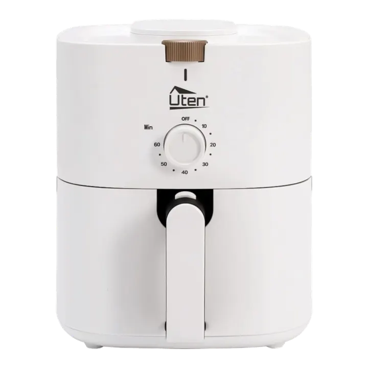 Heißluftfritteuse, 4L Air fryer XL Heissluftfriteuse für 2-6 Personen,1500W Friteuse mit Vorheizen & Warmhalten, ohne Öl und Fett, Antihaftkorb,32 Rezepte, Weiß