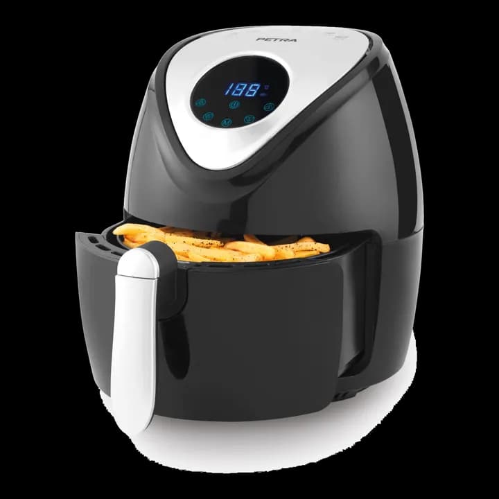 Petra Heißluftfritteuse XXL Airfryer 4,5L Digital, Luftfritteuse mit Timer, Antihaft Kochkorb, 7 Kochfunktionen & Rezeptbuch, Friteuse Heißluftfritteuse ölfreies Kochen, 200°C, 1300W