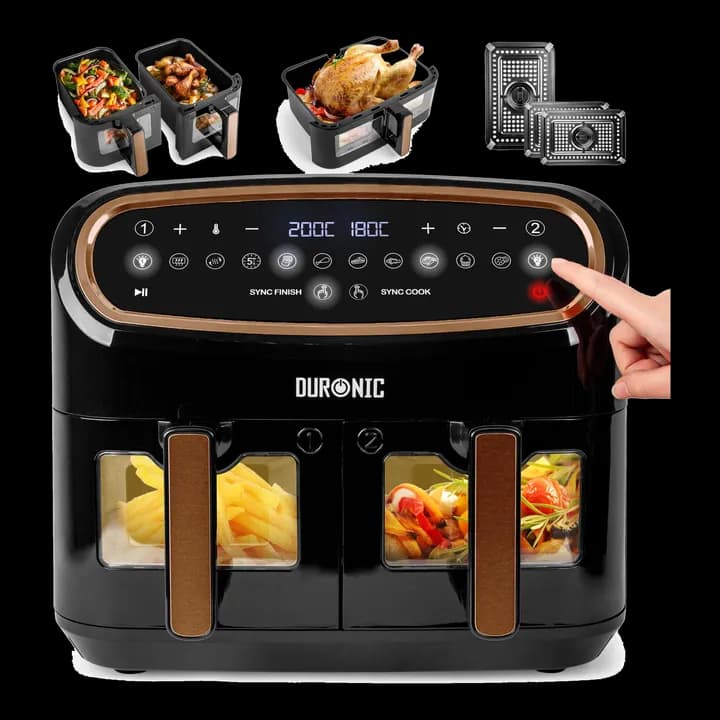 Duronic AF34 BG Air Fryer XXL Dual Zone Heißluftfritteuse für Familien