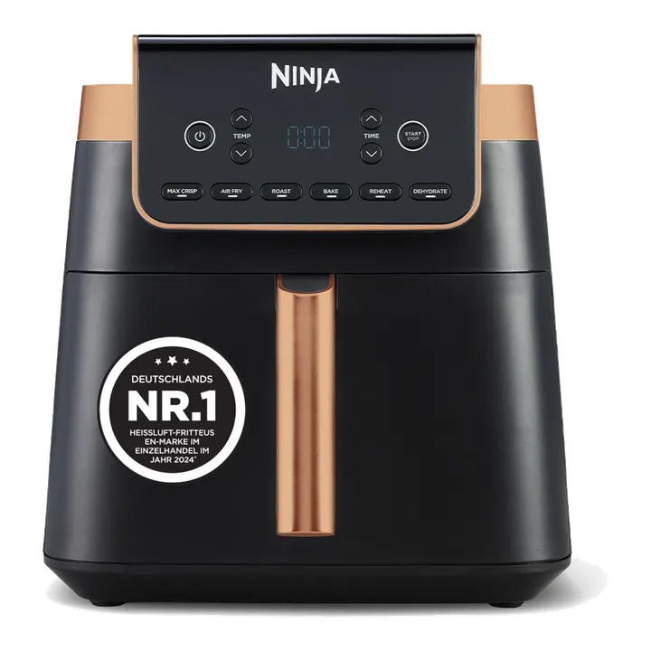 Ninja Heißluftfritteuse MAX PRO, AF180EUCP, 6,2 L, Schwarz/Kupfer, ölfrei