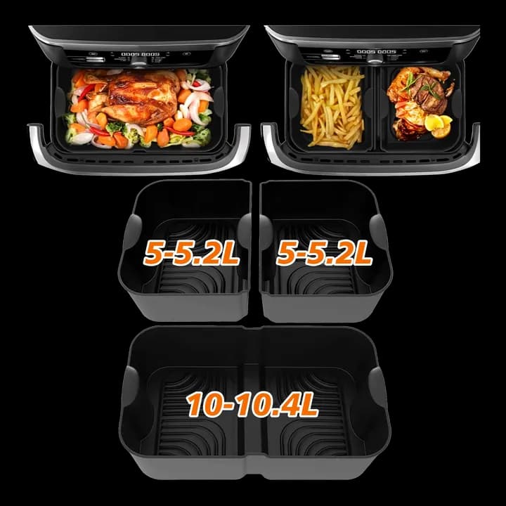 3 Stück Höheres Airfryer Zubehör für Ninja Foodi Flexdrawer 10,4L AF500EU