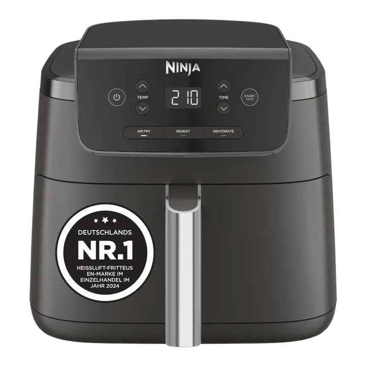 Ninja Luftfritteuse 4,7 L, 3-in-1 Luftfritteuse, Heißluftfritteuse, Digital, Antihaft-Fritteuse, 2000 W, Schwarz