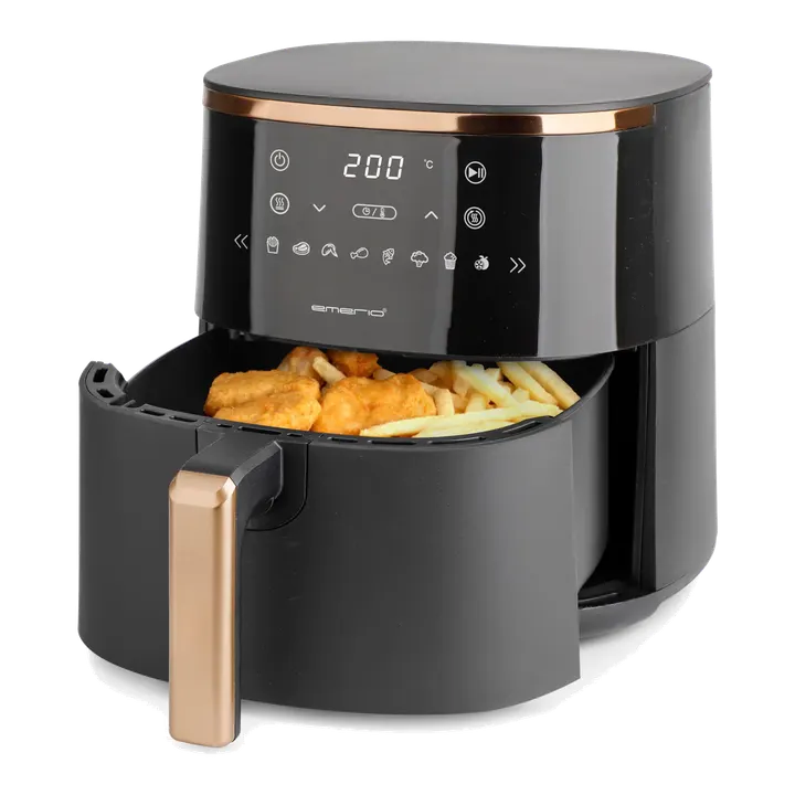 EMERIO digitale XL Heißluftfritteuse mit 4,2L | AirFryer | Kupfer Edition | Frittieren ohne extra Öl | 8 Automatik Programme | Cool Touch | 60°-200°C | Timer | schnelle Aufheizung | AF-132735.1