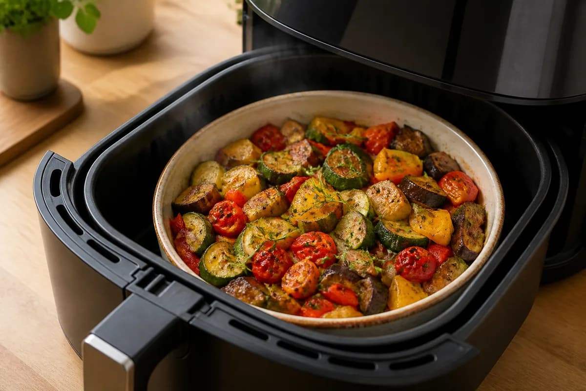 Schnelles Airfryer-Ratatouille im Airfryer-Korb